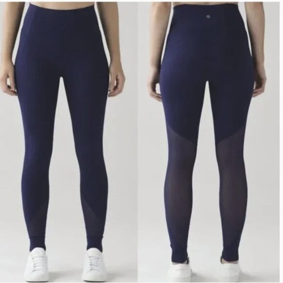 Lululemon Hot Like Agni Pant Leggings Hero Blue Full-On Luxtreme Mesh High Rise - Picture 1 of 11